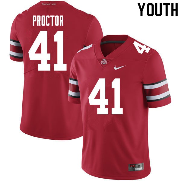 Ohio State Buckeyes #41 Josh Proctor Youth Player Jersey Red